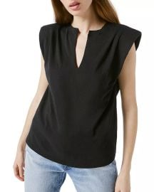 FRAME Padded Shoulder Sleeveless V-Neck Tee   Bloomingdales at Bloomingdales