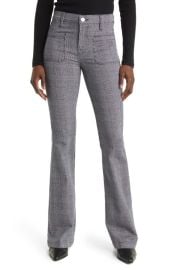 FRAME Plaid High Waist Flare Leg Stretch Jeans at Nordstrom