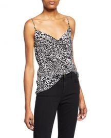 FRAME Printed Silk V-Neck Cami at Neiman Marcus