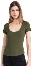 FRAME Rib Baby Tee Black S at Shopbop