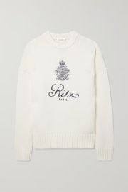 FRAME Ritz Paris embroidered cashmere sweater NET-A-PORTER at Net a Porter