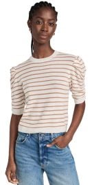 FRAME Ruched Sleeve Cashmere Sweater Camel Multi L at Shopbop