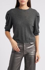 FRAME Ruched Sleeve Recycled Cashmere & Wool Sweater at Nordstrom