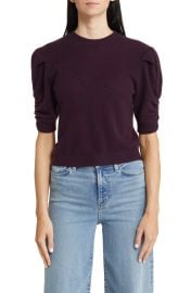 FRAME Ruched Sleeve Recycled Cashmere Blend Sweater at Nordstrom