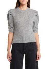 FRAME Ruched Sleeve Recycled Cashmere Blend Sweater at Nordstrom