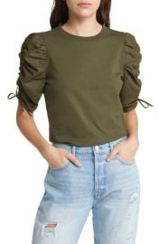 FRAME Ruched Sleeve T-Shirt at Nordstrom