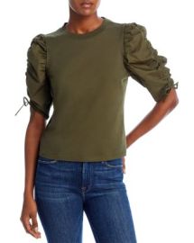 FRAME Ruched Tie Sleeve Top Bloomingdales at Bloomingdales