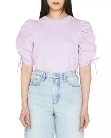 FRAME Ruched Tie Sleeve Top Bloomingdales at Bloomingdales