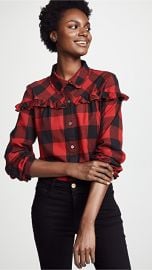 FRAME Ruffle Button Up Shirt at Shopbop