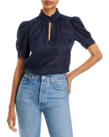 FRAME Ruffle Collar Puff Sleeve Blouse Bloomingdales at Bloomingdales