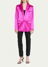 FRAME Satin Strong Shoulder Blazer - at Bergdorf Goodman