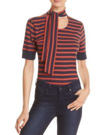 FRAME Scarf Tie-Neck Striped Tee Women - Bloomingdale s at Bloomingdales