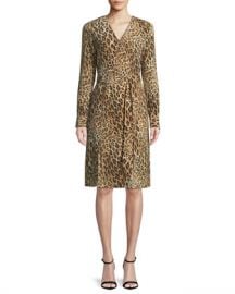 FRAME Sgt  Pepper Leopard-Print Silk Dress at Neiman Marcus