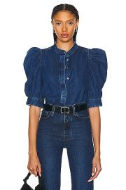 FRAME Short Sleeve Gillian Top in Dark Room FWRD at FWRD