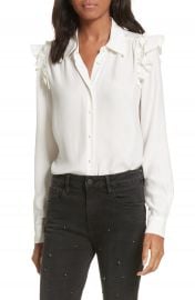 FRAME Silk Ruffle Sleeve Blouse at Nordstrom