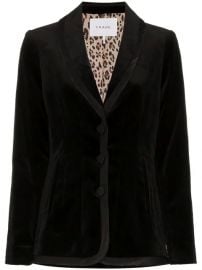 FRAME Single Breasted And Printed Lined Velvet Blazer   - Farfetch at Farfetch