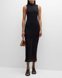 FRAME Sleeveless Mesh Midi Dress at Neiman Marcus