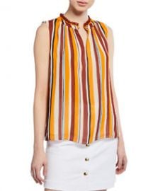 FRAME Sleeveless Striped Raglan Top at Last Call