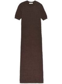 FRAME Smocked Knitted Midi Dress - Farfetch at Farfetch