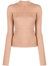 FRAME Smocked mock-neck Jumper Neutrals at Farfetch