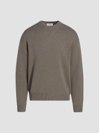 FRAME Suede Elbow-Patch Wool-Cashmere Crewneck Sweater | Saks Fifth Avenue at Saks Fifth Avenue