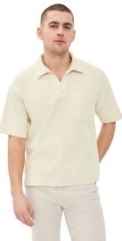FRAME Textured Polo Top Light Stone S at Shopbop