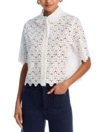 FRAME The Deco Eyelet Top Bloomingdales at Bloomingdales