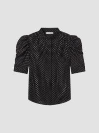FRAME The Gillian Pin Dot Silk Blouse | Saks Fifth Avenue at Saks Fifth Avenue