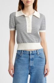 FRAME The Graduate Stripe Polo Sweater at Nordstrom