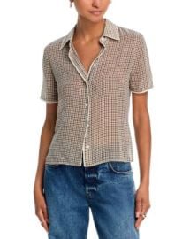 FRAME The Houndstooth Silk Top Bloomingdale39s at Bloomingdales