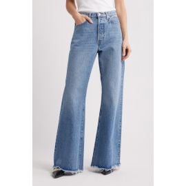 FRAME The Lax Frayed High Waist Flare Jeans at Nordstrom