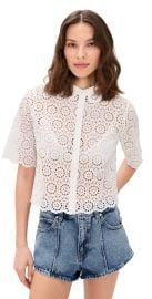 FRAME The Petal Eyelet Button Down Shirt White S at Shopbop