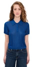 FRAME The Ribbed Polo Royal Blue XS at Shopbop