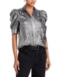 FRAME The Shiny Gillian Blouse Bloomingdalex27s Women Tops amp Tees at Bloomingdales