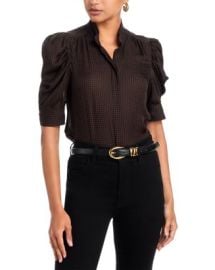 FRAME The Silk Houndstooth Gillian Top Bloomingdale39s at Bloomingdales
