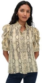 FRAME The Silk Snake Gillian Top Camel Multi L at Shopbop