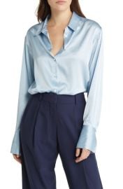 FRAME The Standard Womens Stretch Silk Button-Up Shirt at Nordstrom