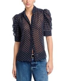 FRAME The Tie Print Gillian Top Bloomingdalex27s Women at Bloomingdales