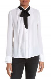 FRAME Tie Neck Edwardian Blouse at Nordstrom