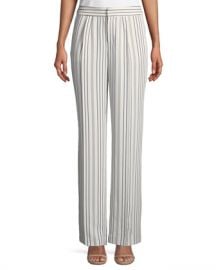 FRAME True Stripe Straight-Leg Pants at Neiman Marcus