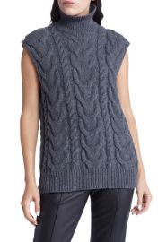 FRAME Turtleneck Wool Cable Knit Sweater Vest at Nordstrom