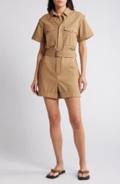 FRAME Utility Short Sleeve Romper at Nordstrom