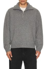 FRAME Wool Zip Sweater in Grey Melange FWRD at FWRD