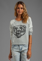 FREE PEOPLE Jesss French Terry Big Bad Varsity Sweatshirt in Grey at Revolve