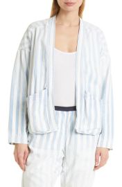 FREECITY Saint Tropez Sailor Stripe Jacket in Indigo Stripe Size Large at Nordstrom