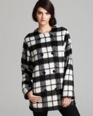 FRENCH CONNECTION Coat - Check Bunny at Bloomingdales