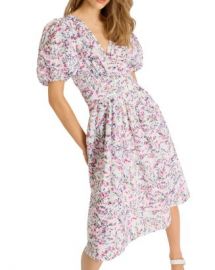 FRENCH CONNECTION Flores Puff Sleeve Midi Dress   Bloomingdales at Bloomingdales