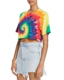 FRENCH CONNECTION Pride Cropped Tie-Dyed Cotton Tee Women - Bloomingdale s at Bloomingdales