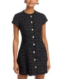 FRENCH CONNECTION Speckled Tweed Pleated Mini Dress Bloomingdale39s at Bloomingdales