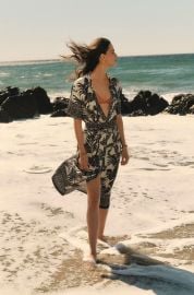 FREYA PALM PRINT BUTTON FRONT DRESS Velvet by Graham amp Spencer at Velvet